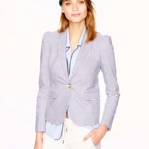 J. Crew Seersucker Puff-Sleeve Blazer Size 6